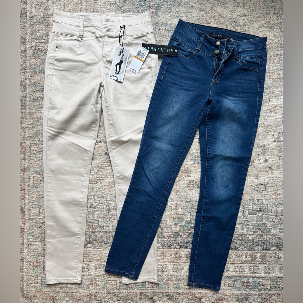 Tinseltown skinny Women's juniors high waist denim & NWT Cream Jeans Sz 3